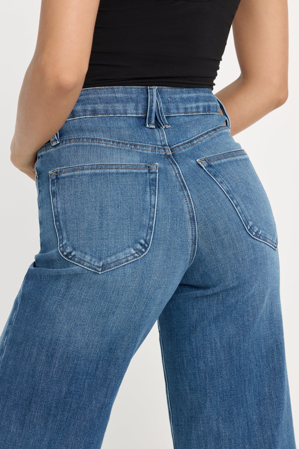 SOFT TECH GOOD WAIST PALAZZO CROPPED JEANS | INDIGO1213