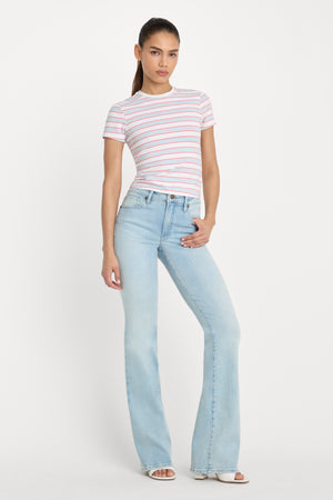 SUPER STRETCH BABY TEE | SKY STRIPE
