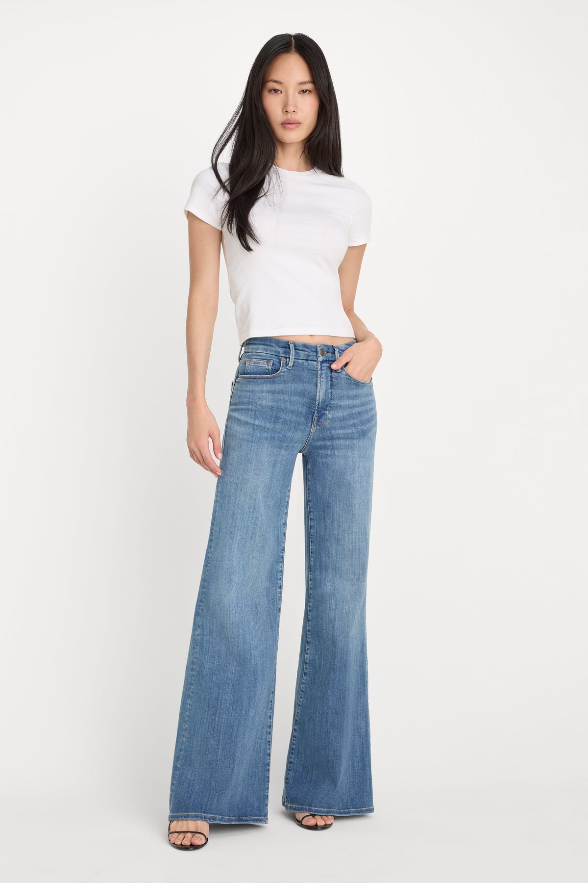 GOOD WAIST PALAZZO JEANS | INDIGO1154