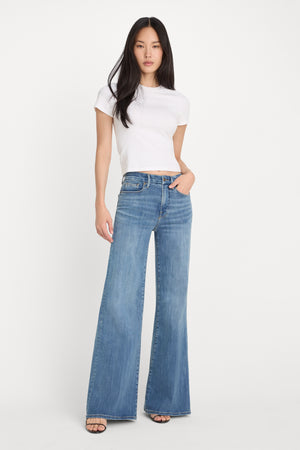 GOOD WAIST PALAZZO JEANS | INDIGO1154