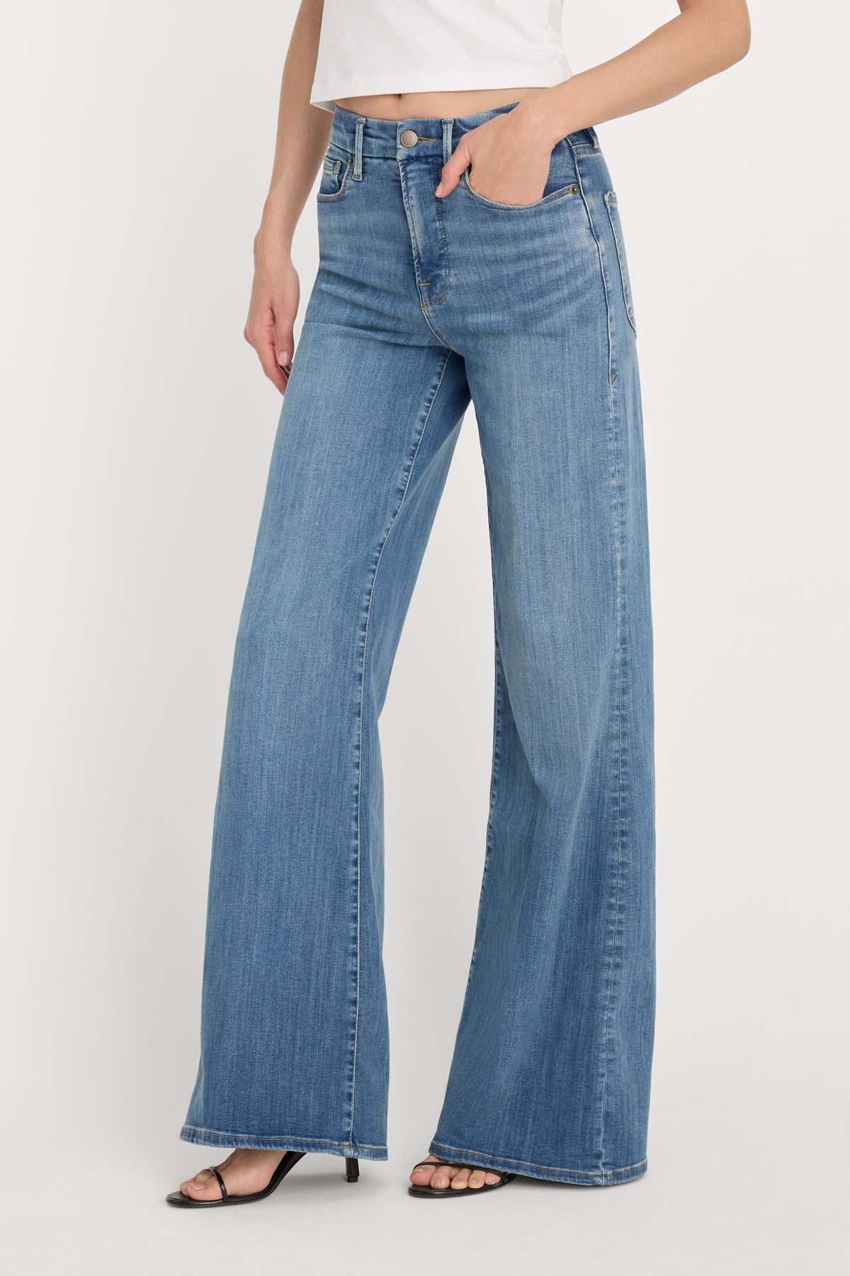 GOOD WAIST PALAZZO JEANS | INDIGO1154