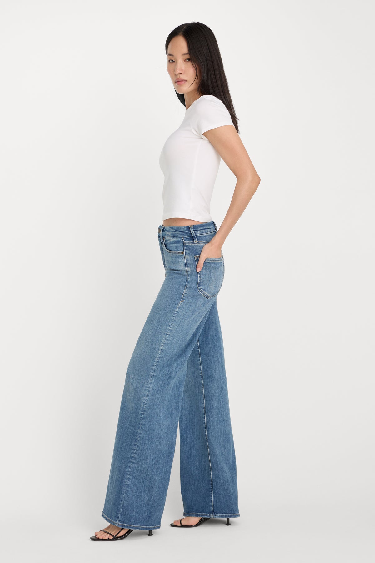 GOOD WAIST PALAZZO JEANS | INDIGO1154
