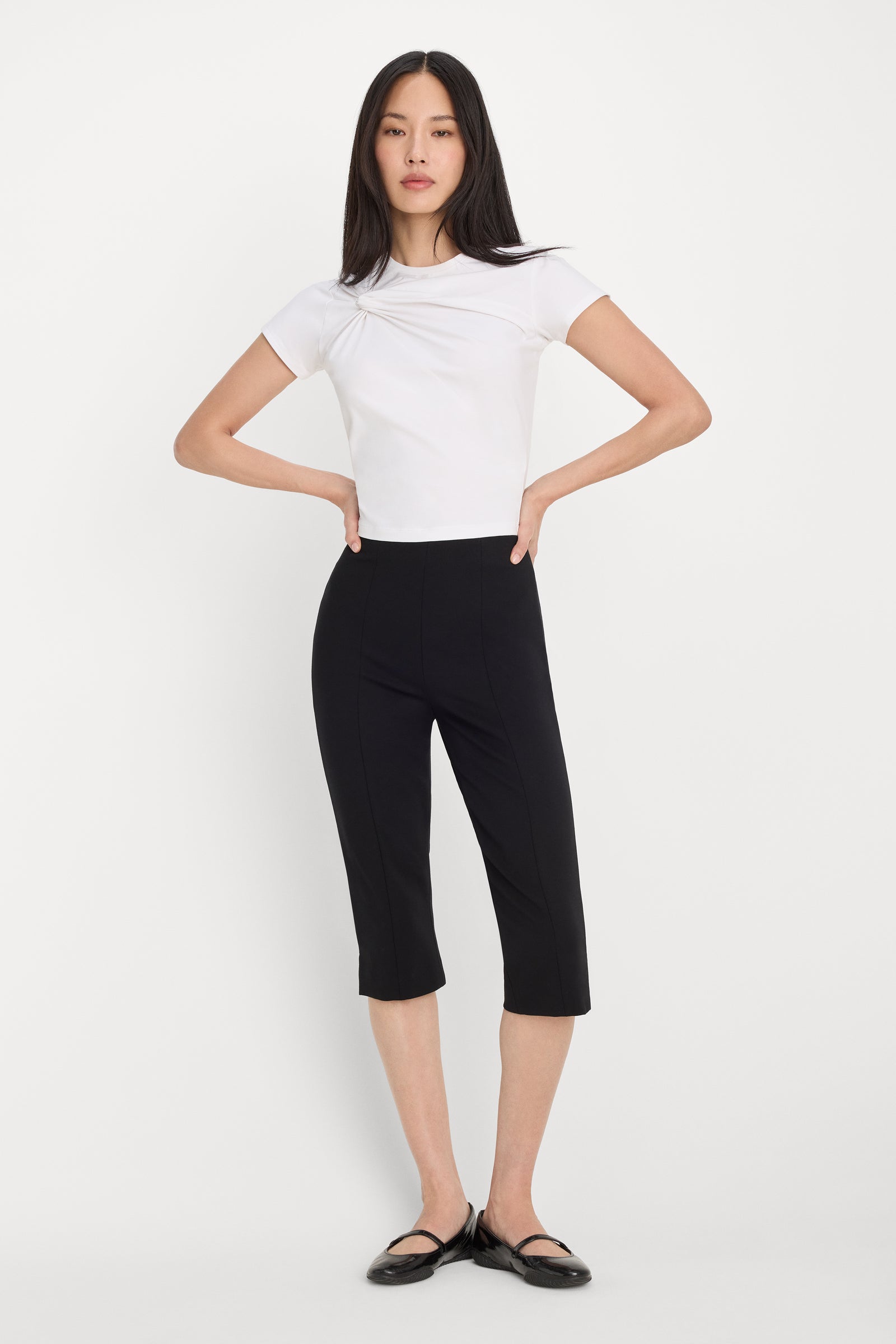SUPER STRETCH TWIST TEE | WHITE001
