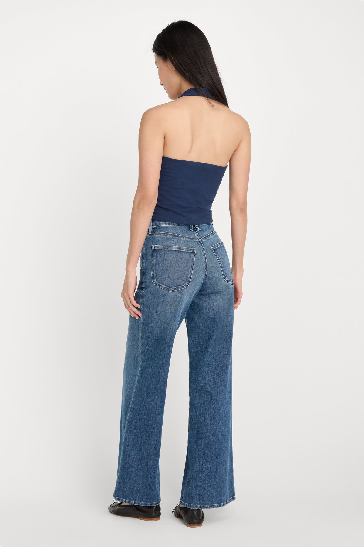 SOFT TECH GOOD WAIST PALAZZO ANKLE JEANS | INDIGO1281