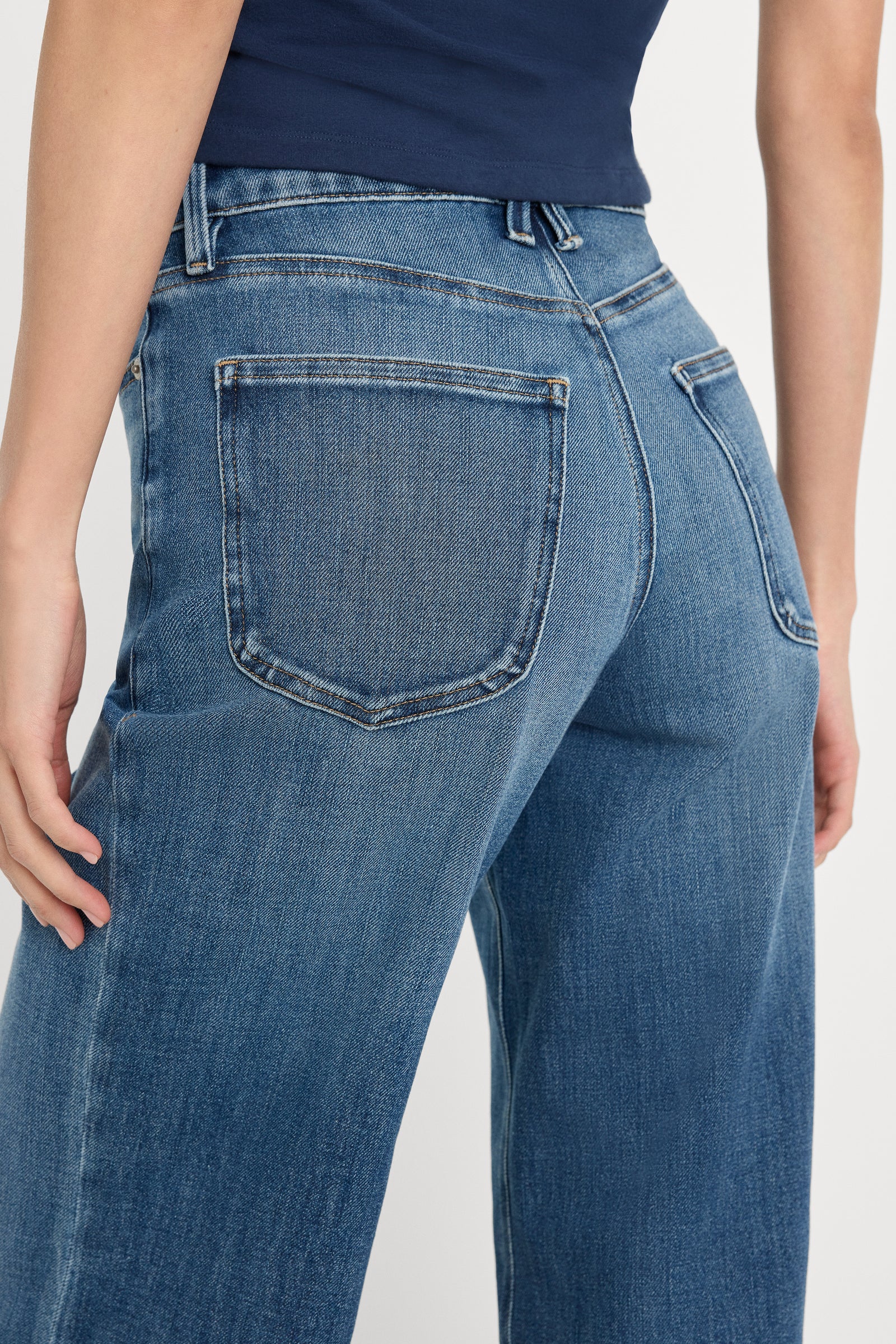 SOFT TECH GOOD WAIST PALAZZO ANKLE JEANS | INDIGO1281