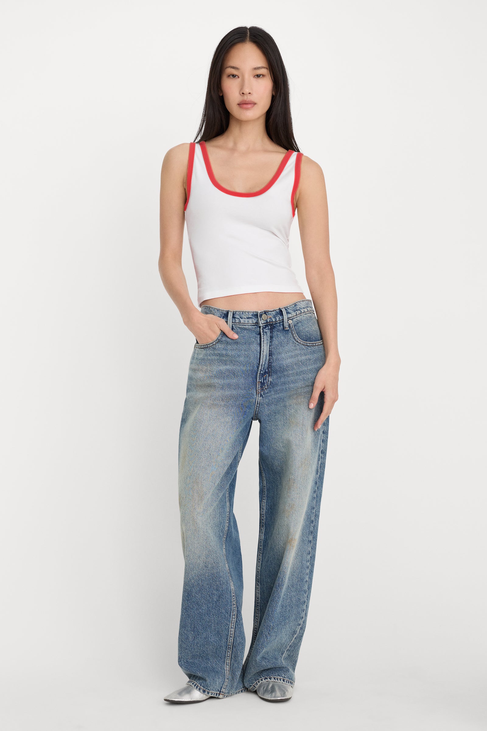 SUPER STRETCH RINGER TANK | FLAMING HOT