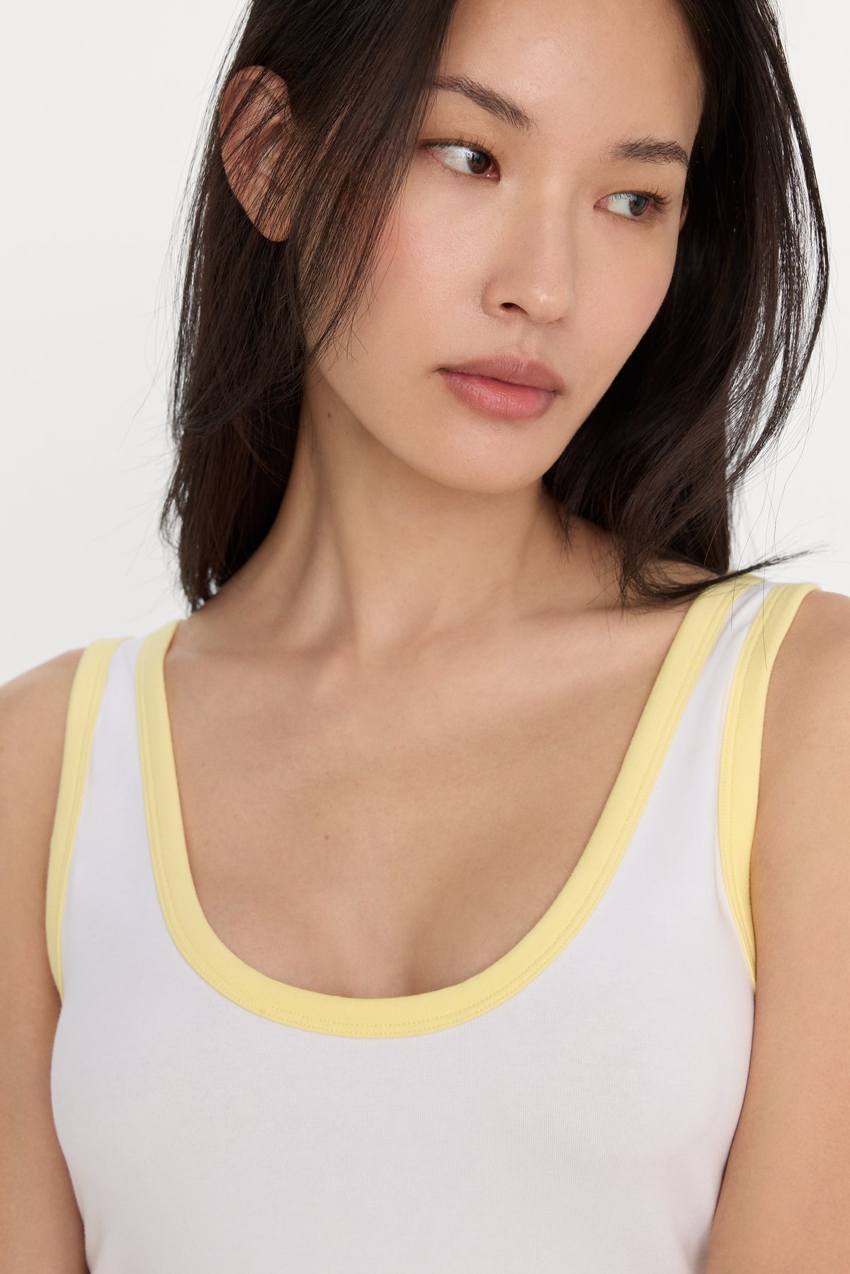 SUPER STRETCH RINGER TANK | WHITE001