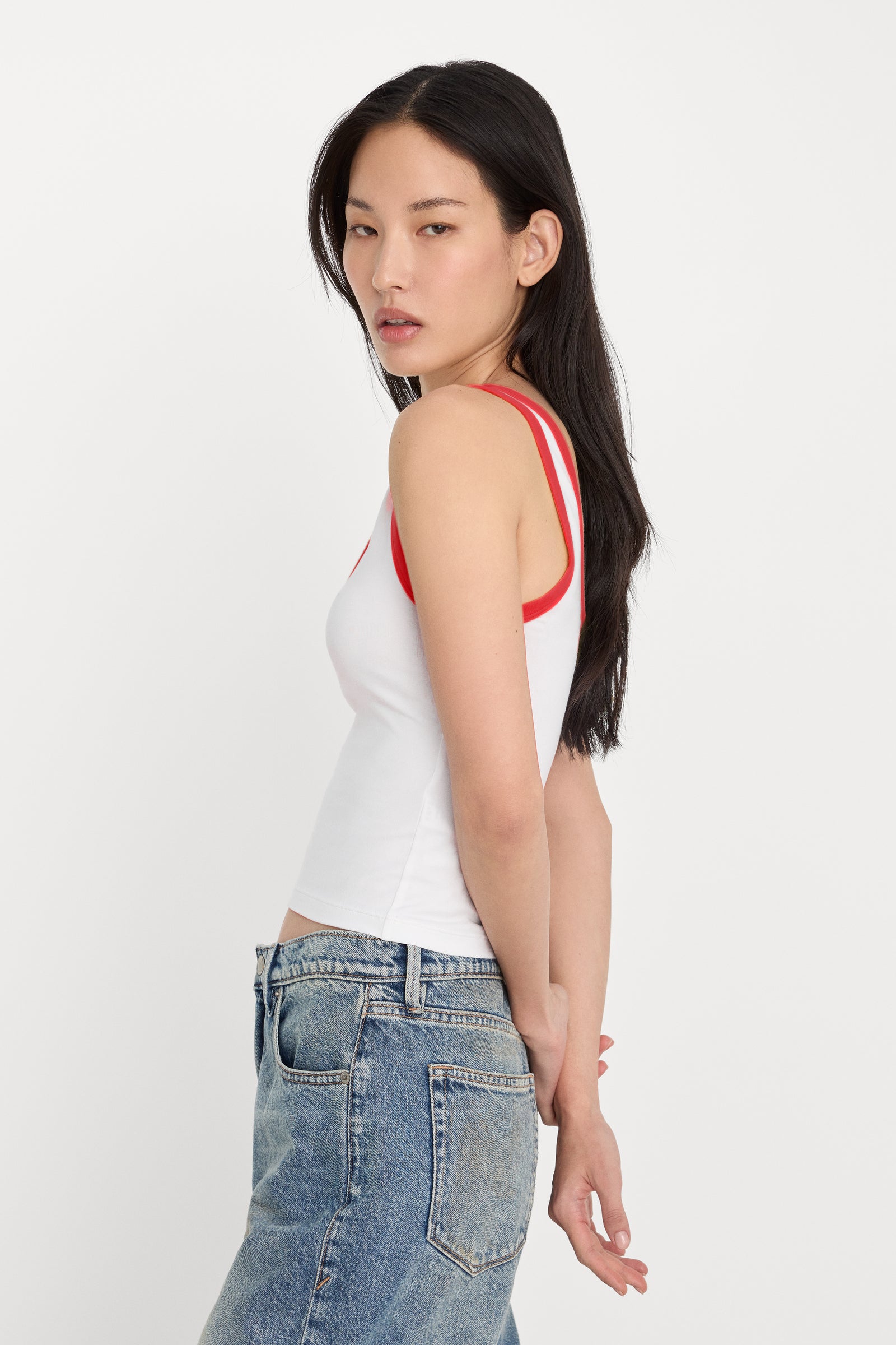 SUPER STRETCH RINGER TANK | FLAMING HOT