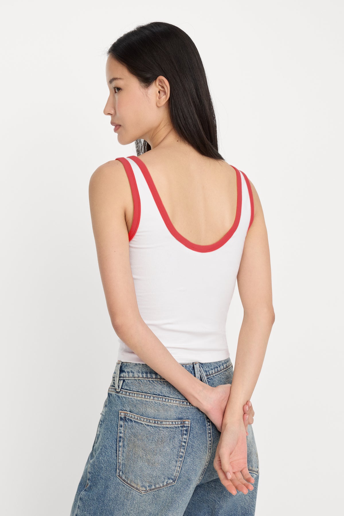 SUPER STRETCH RINGER TANK | FLAMING HOT-4 | GOOD AMERICAN | MODEL_A