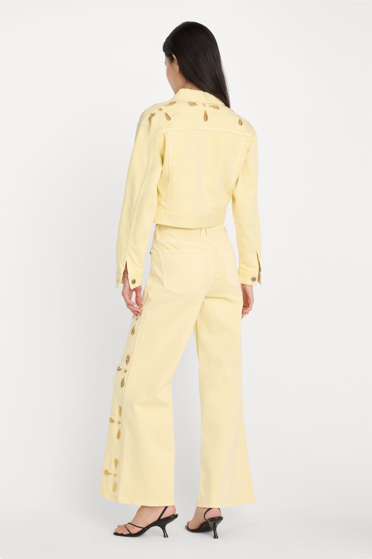 GOOD WAIST PALAZZO ANKLE EMBROIDERED JEANS | ANISE YELLOW-5 | GOOD AMERICAN | MODEL_A