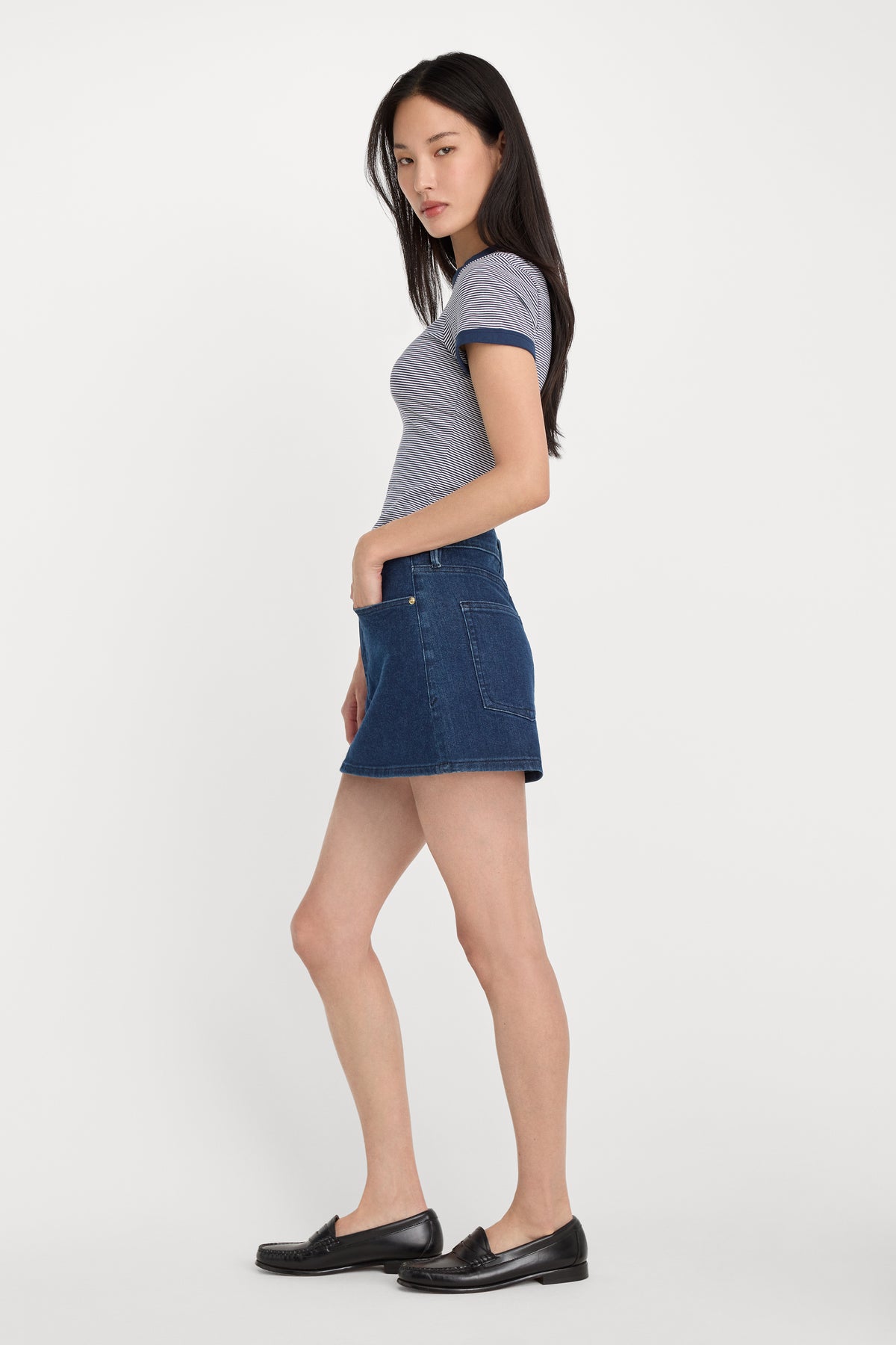 GOOD 90S MINI SKIRT | INDIGO1169-4 | GOOD AMERICAN | MODEL_A