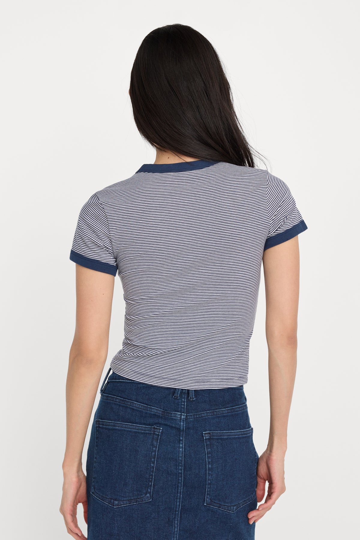SUPER STRETCH BABY RINGER TEE | HORIZON STRIPE