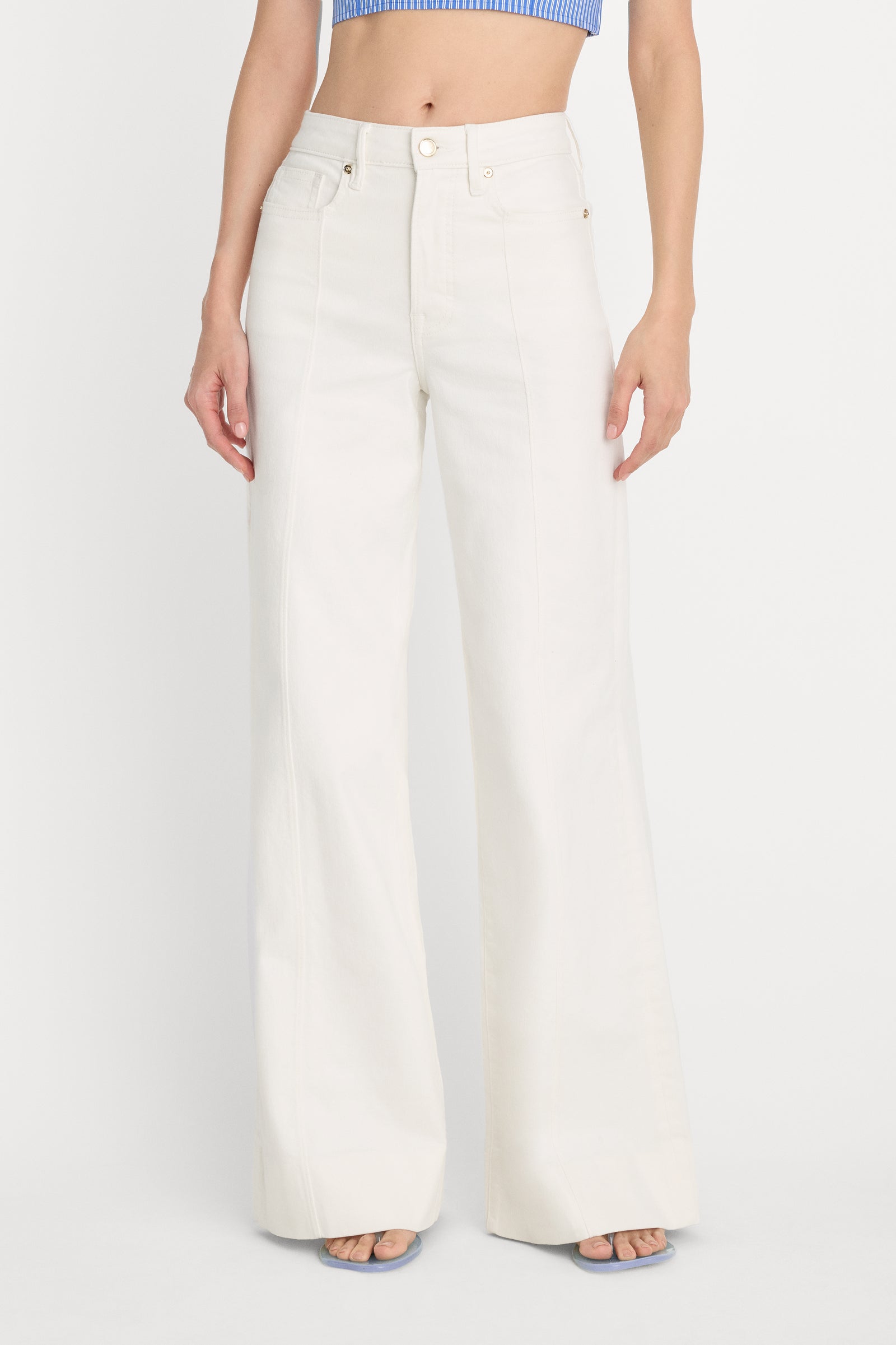 GOOD WAIST PALAZZO JEANS | COTTON WHITE