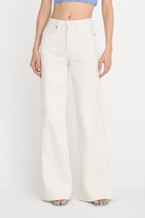 GOOD WAIST PALAZZO JEANS | COTTON WHITE