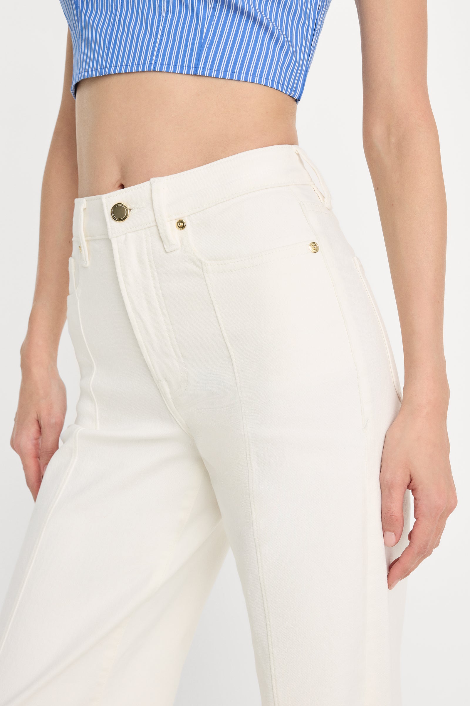 GOOD WAIST PALAZZO JEANS | COTTON WHITE