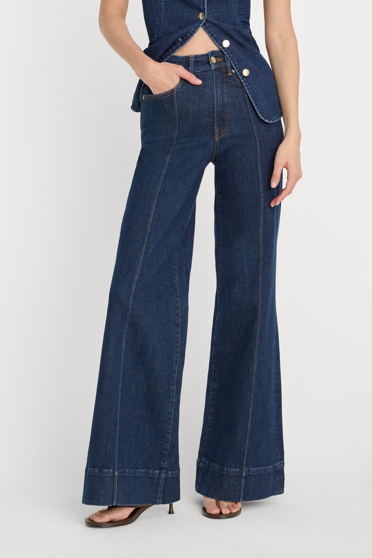GOOD WAIST PALAZZO JEANS | INDIGO1169