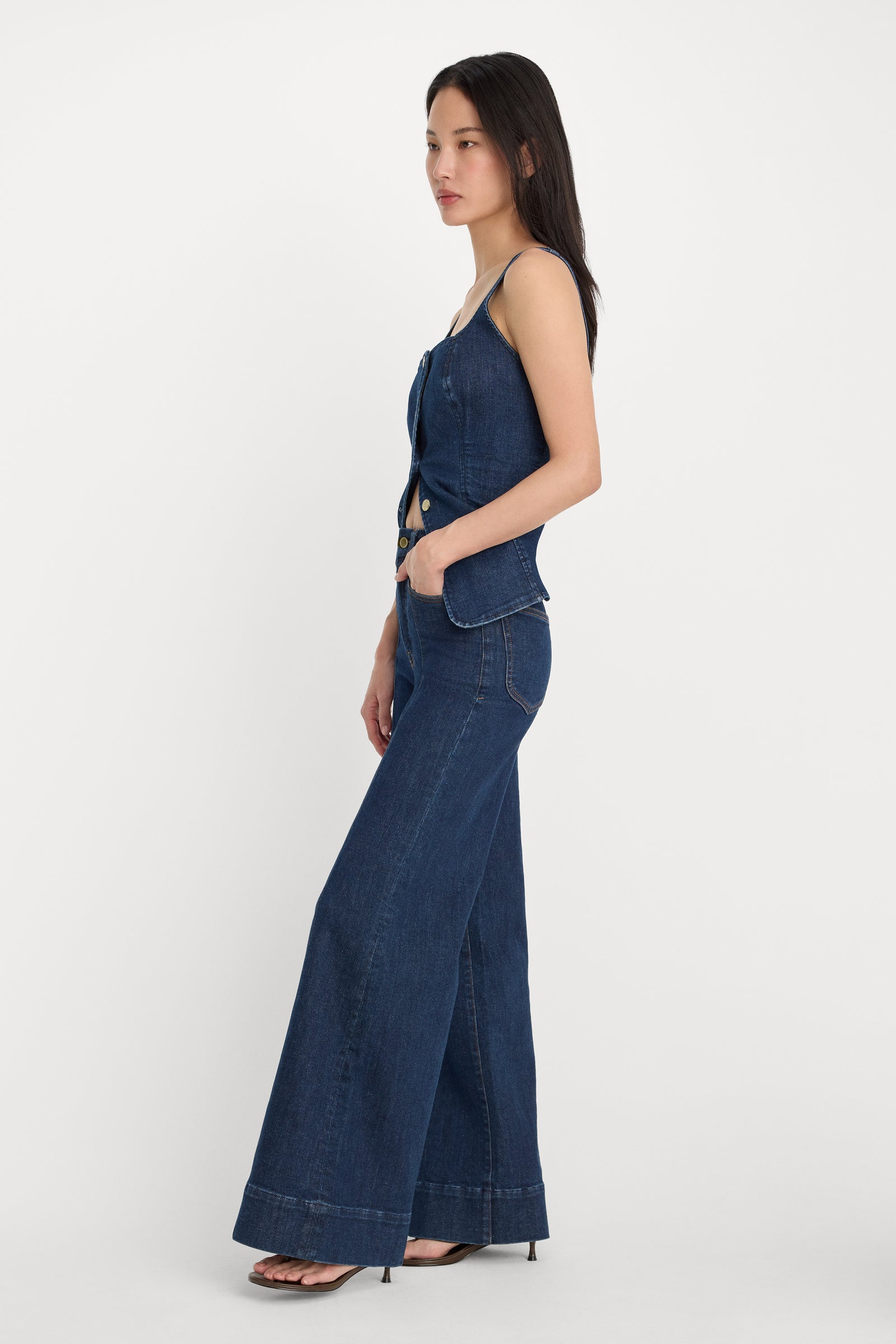 GOOD WAIST PALAZZO JEANS | INDIGO1169
