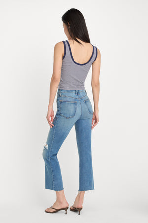 SOFT TECH GOOD LEGS CROP MINI BOOT JEANS | INDIGO1210