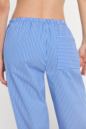 POPLIN PULL ON PANTS | BLUE & WHITE STRIPE