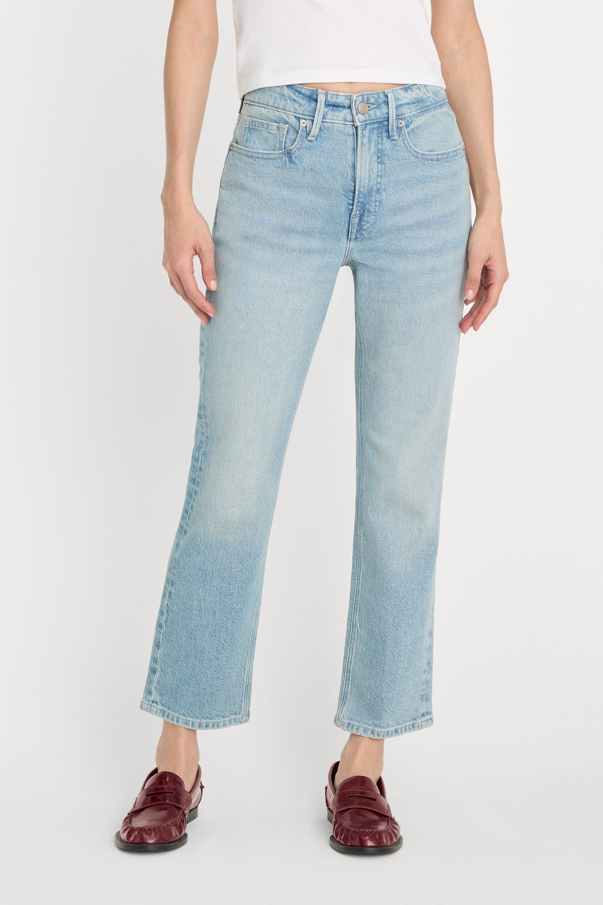 GOOD ICON STRAIGHT ANKLE JEANS | INDIGO1137-2 | GOOD AMERICAN | MODEL_A