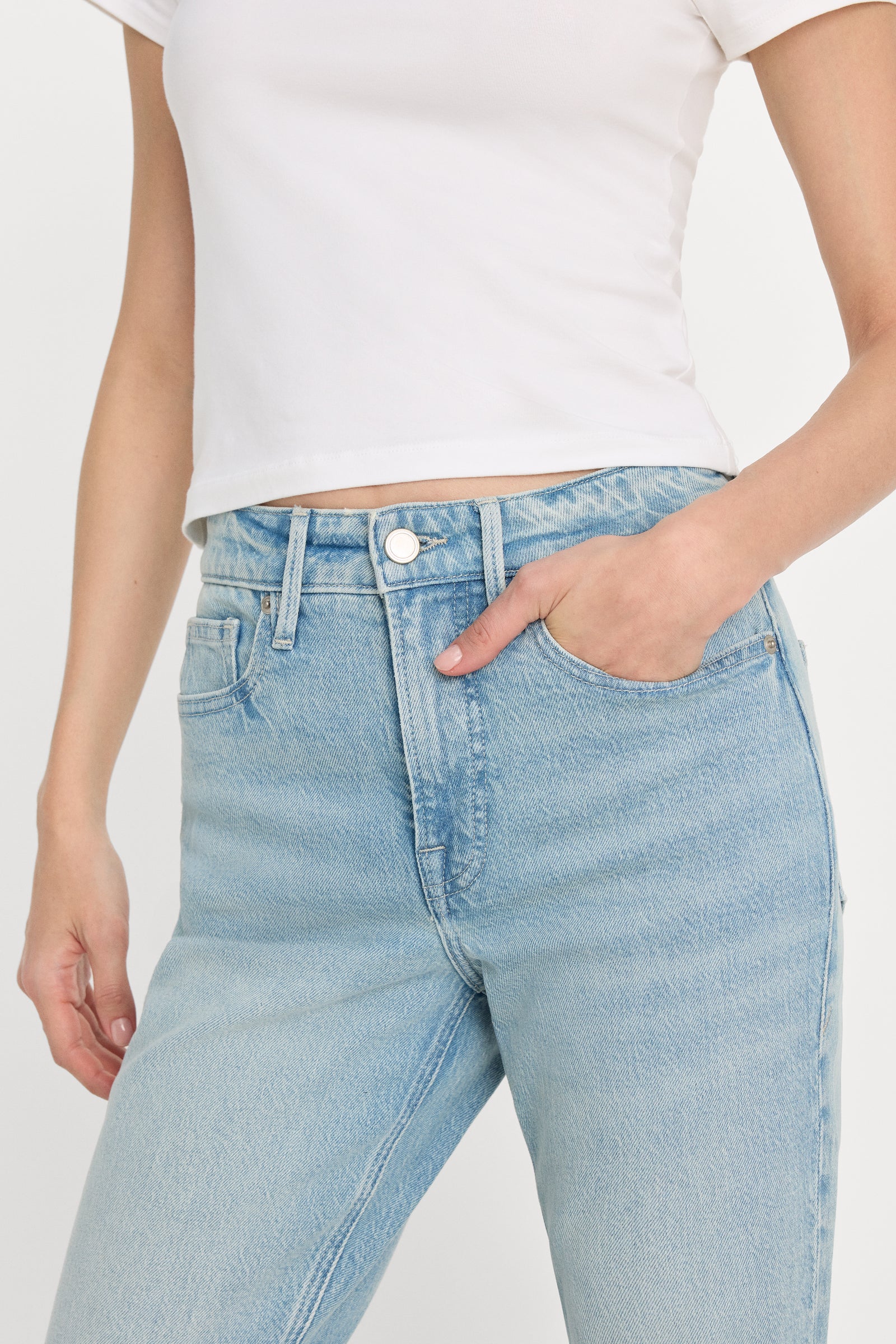 GOOD ICON STRAIGHT ANKLE JEANS | INDIGO1137
