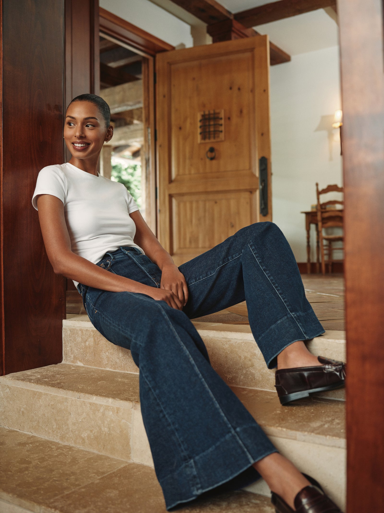 GOOD WAIST PALAZZO JEANS | INDIGO1169
