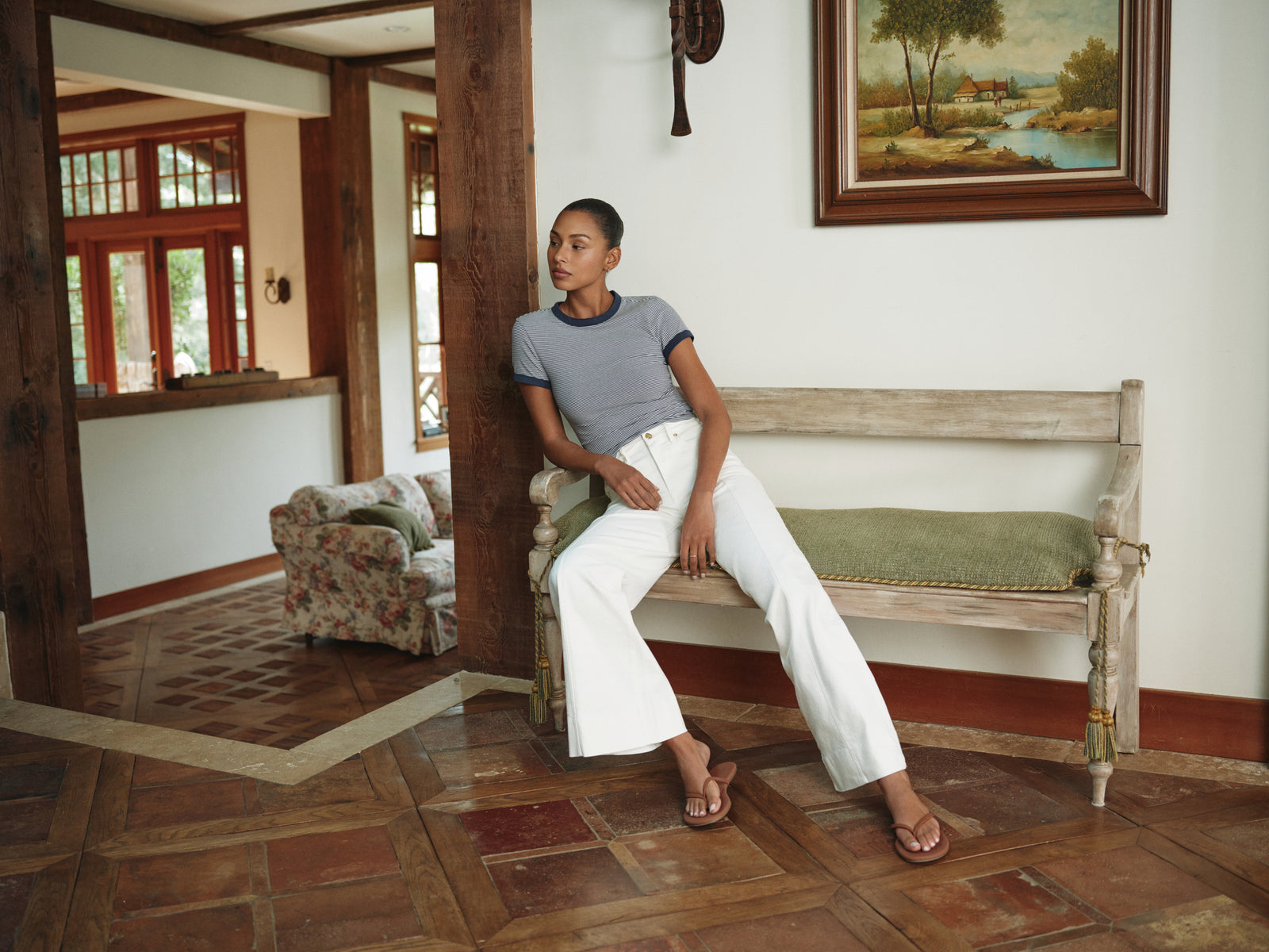 GOOD WAIST PALAZZO JEANS | COTTON WHITE