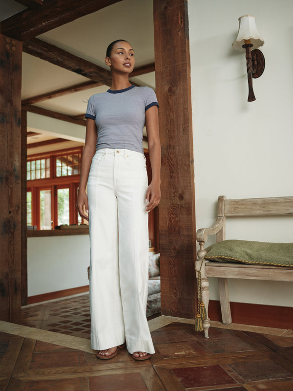 GOOD WAIST PALAZZO JEANS | COTTON WHITE