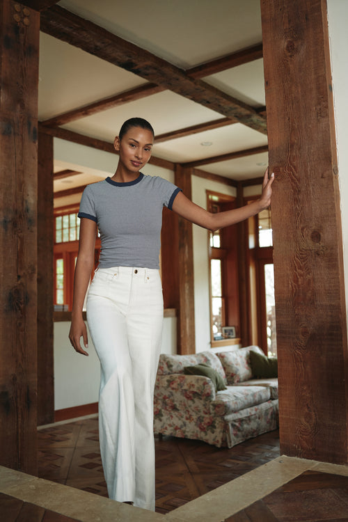 GOOD WAIST PALAZZO JEANS | COTTON WHITE