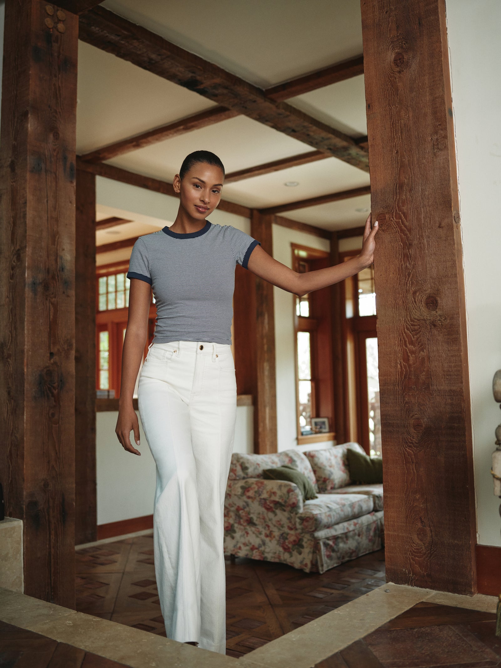 GOOD WAIST PALAZZO JEANS | COTTON WHITE