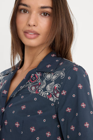 DOLLY TAILORED POPLIN SHIRT | NEW NAVY BANDANA PRINT