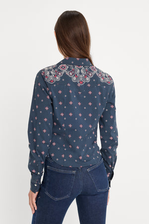DOLLY TAILORED POPLIN SHIRT | NEW NAVY BANDANA PRINT