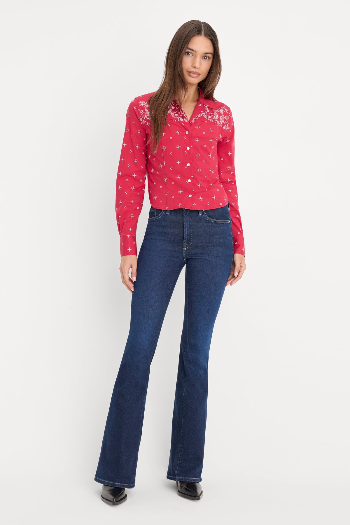 DOLLY TAILORED POPLIN SHIRT | FLARE BANDANA PRINT