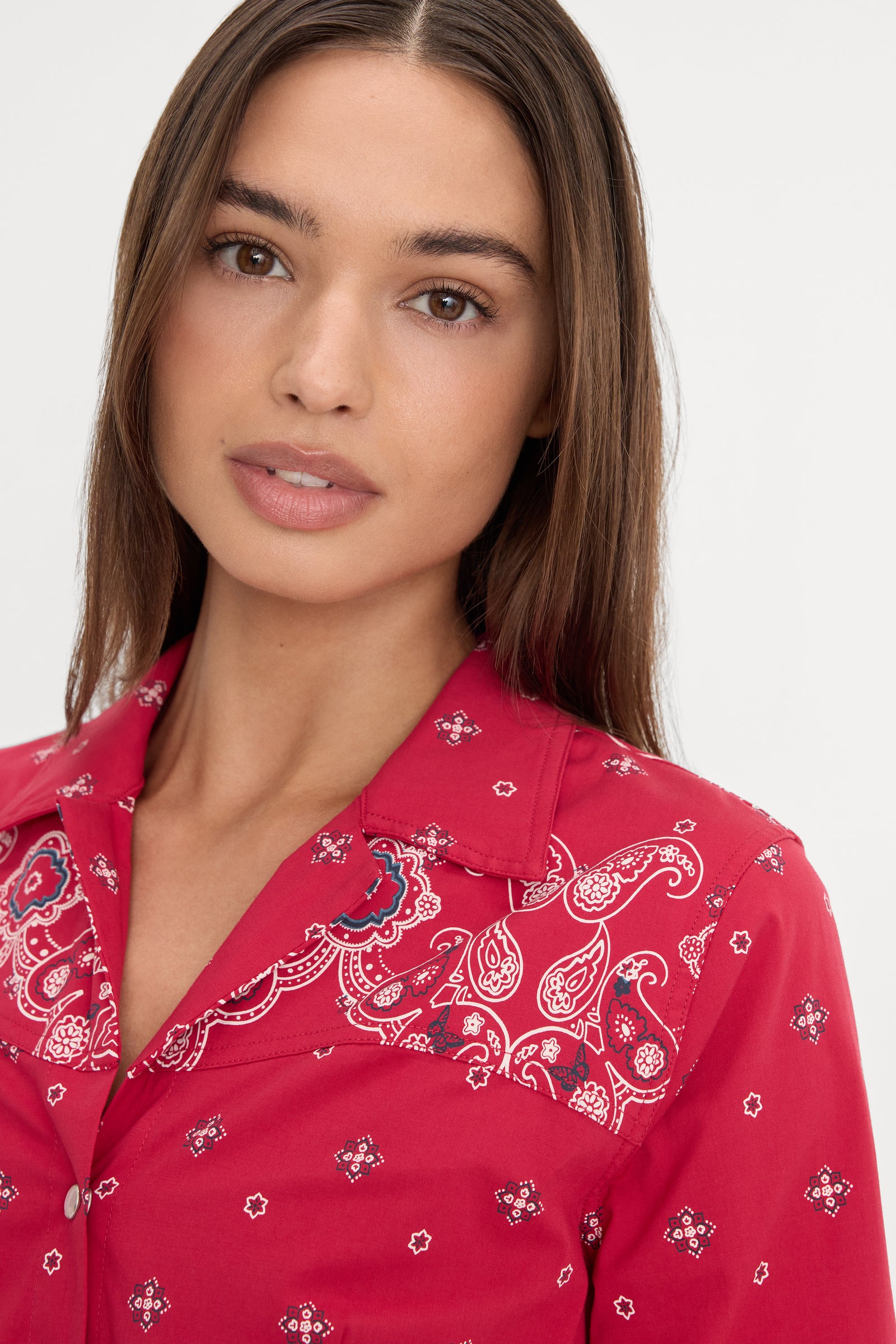 DOLLY TAILORED POPLIN SHIRT | FLARE BANDANA PRINT