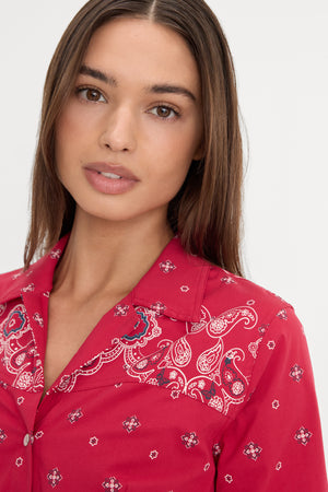 DOLLY TAILORED POPLIN SHIRT | FLARE BANDANA PRINT