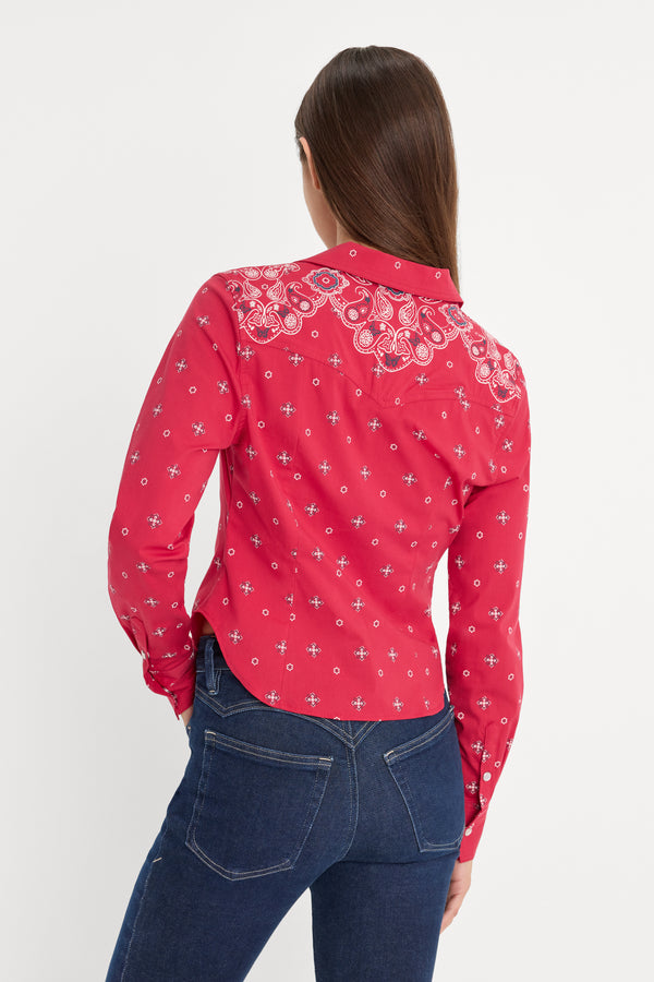 DOLLY TAILORED POPLIN SHIRT | FLARE BANDANA PRINT