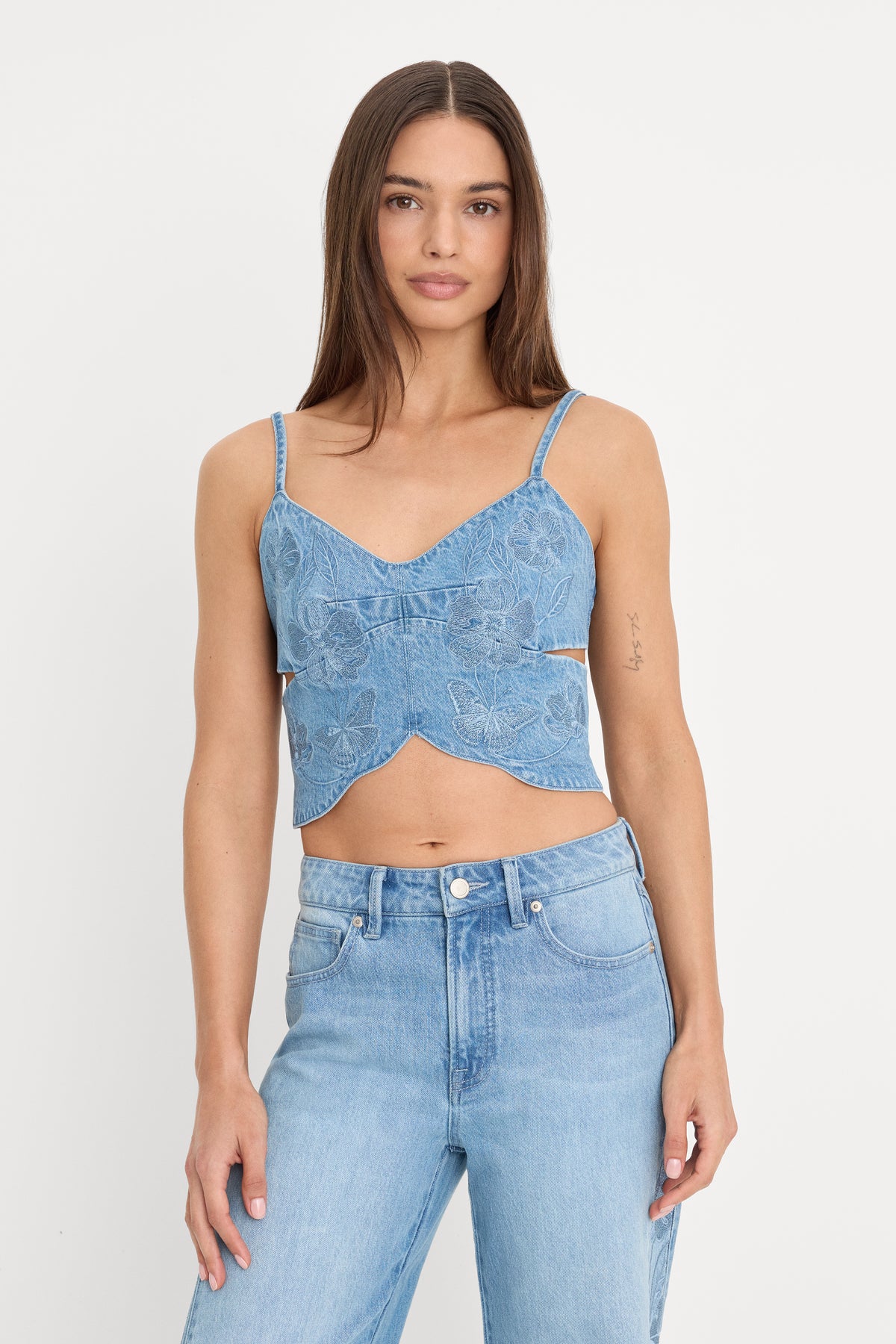 DOLLY BUTTERFLY TOP | INDIGO1201-1 | GOOD AMERICAN | MODEL_A