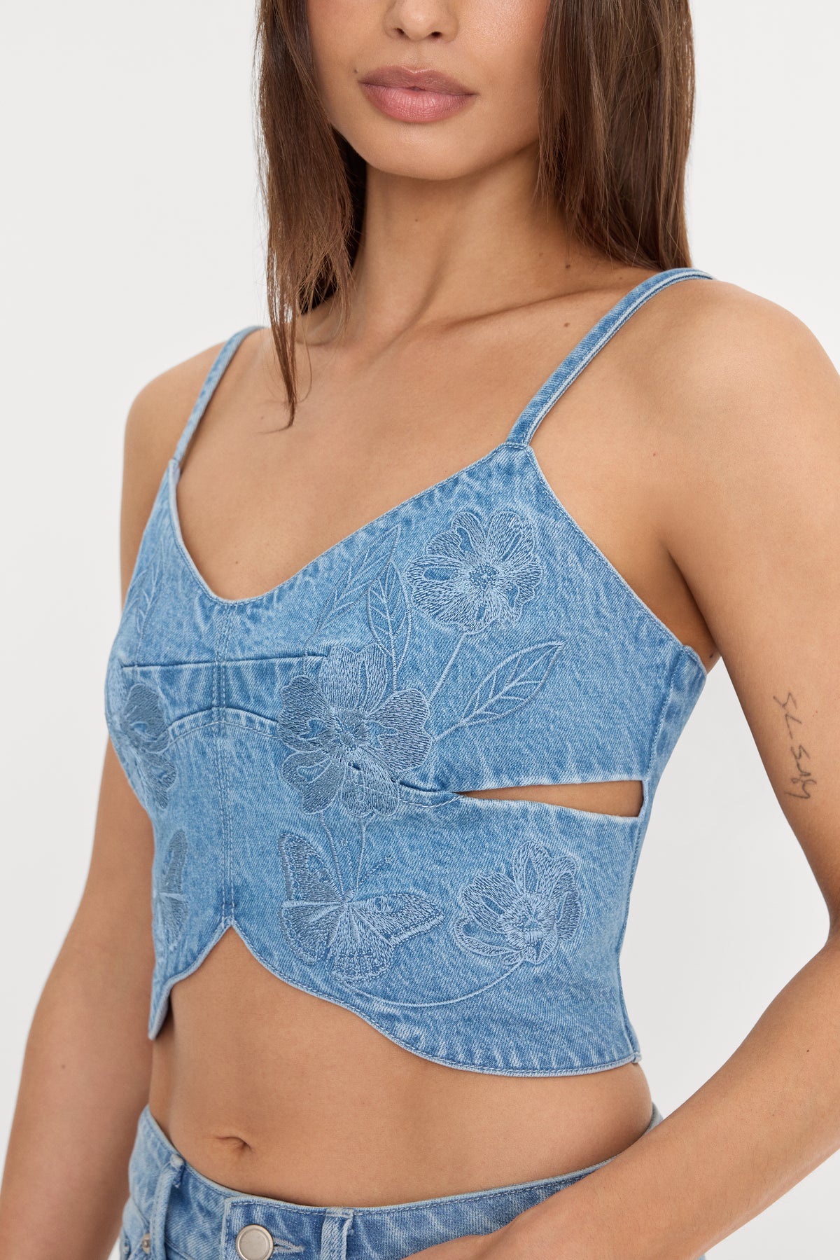 DOLLY BUTTERFLY TOP | INDIGO1201-2 | GOOD AMERICAN | MODEL_A