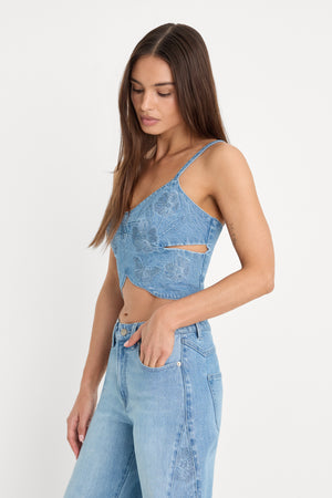 DOLLY BUTTERFLY TOP | INDIGO1201