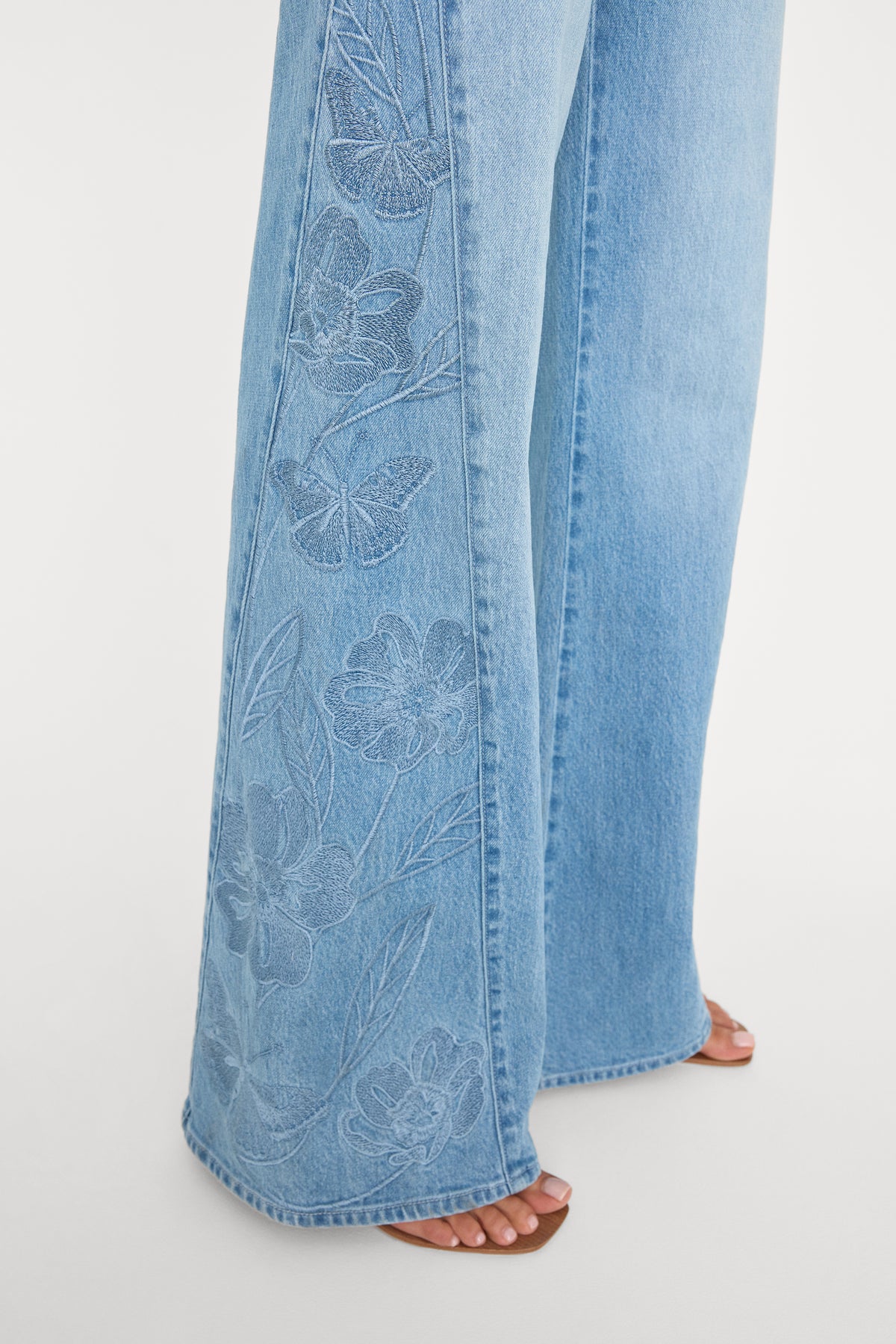 DOLLY JOLEANS EMBROIDERED GOOD WAIST PALAZZO JEANS | INDIGO1202