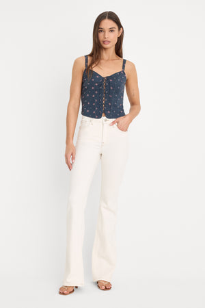 DOLLY LACE UP POPLIN TANK | NEW NAVY BANDANA PRINT