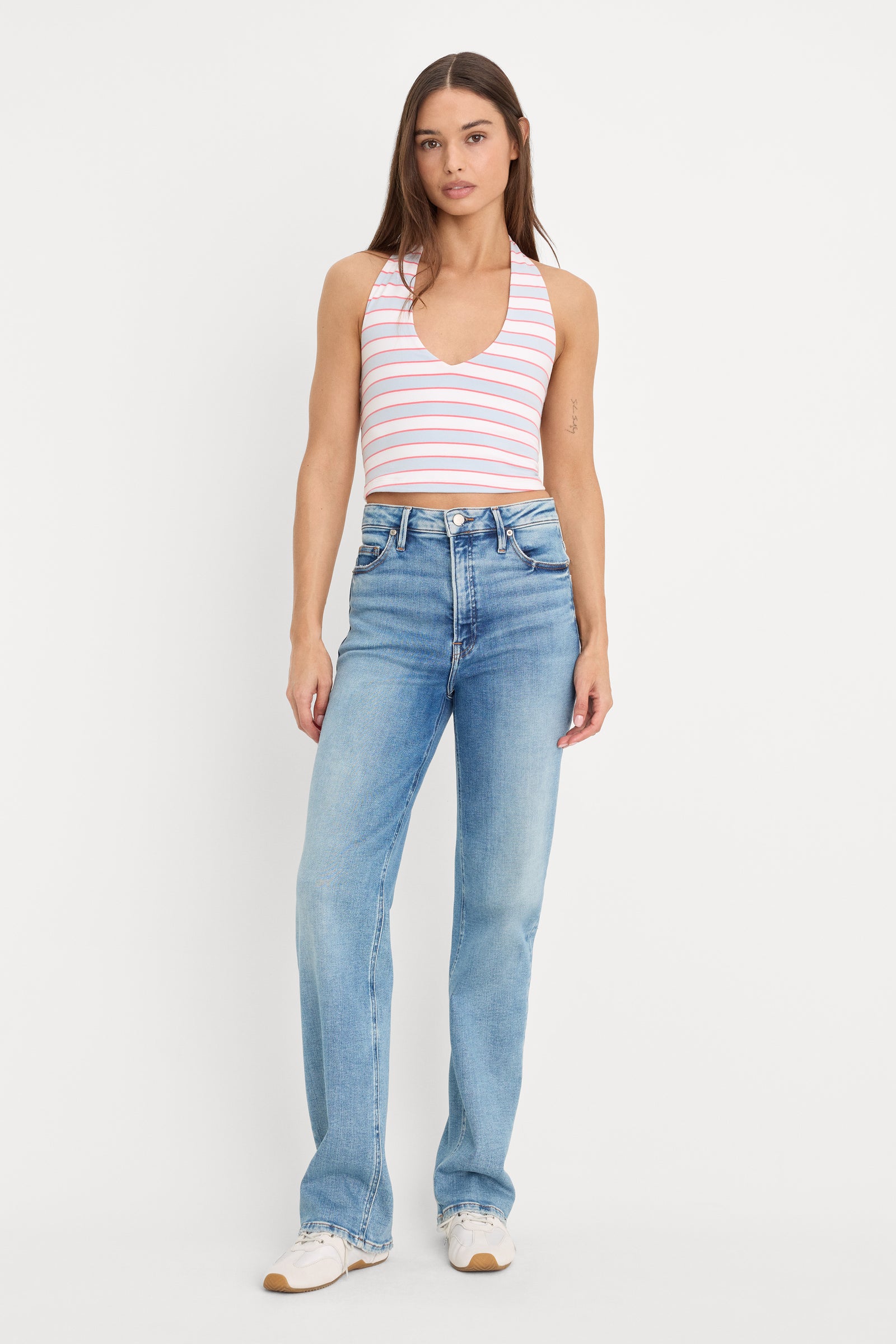 SUPER STRETCH HALTER TANK | SKY STRIPE