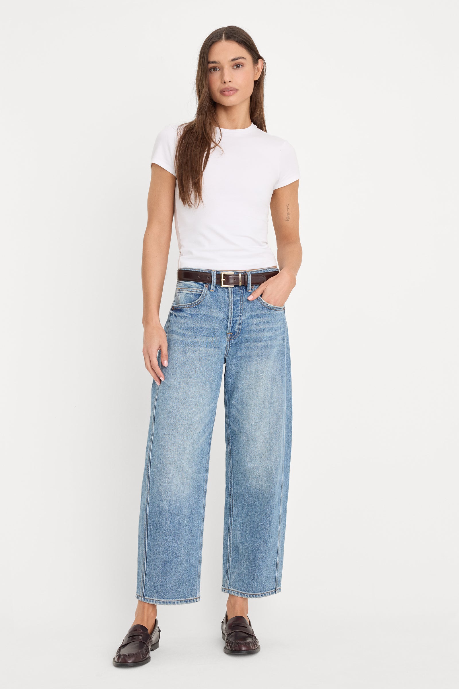 VINTAGE BARREL ANKLE JEANS | INDIGO1350