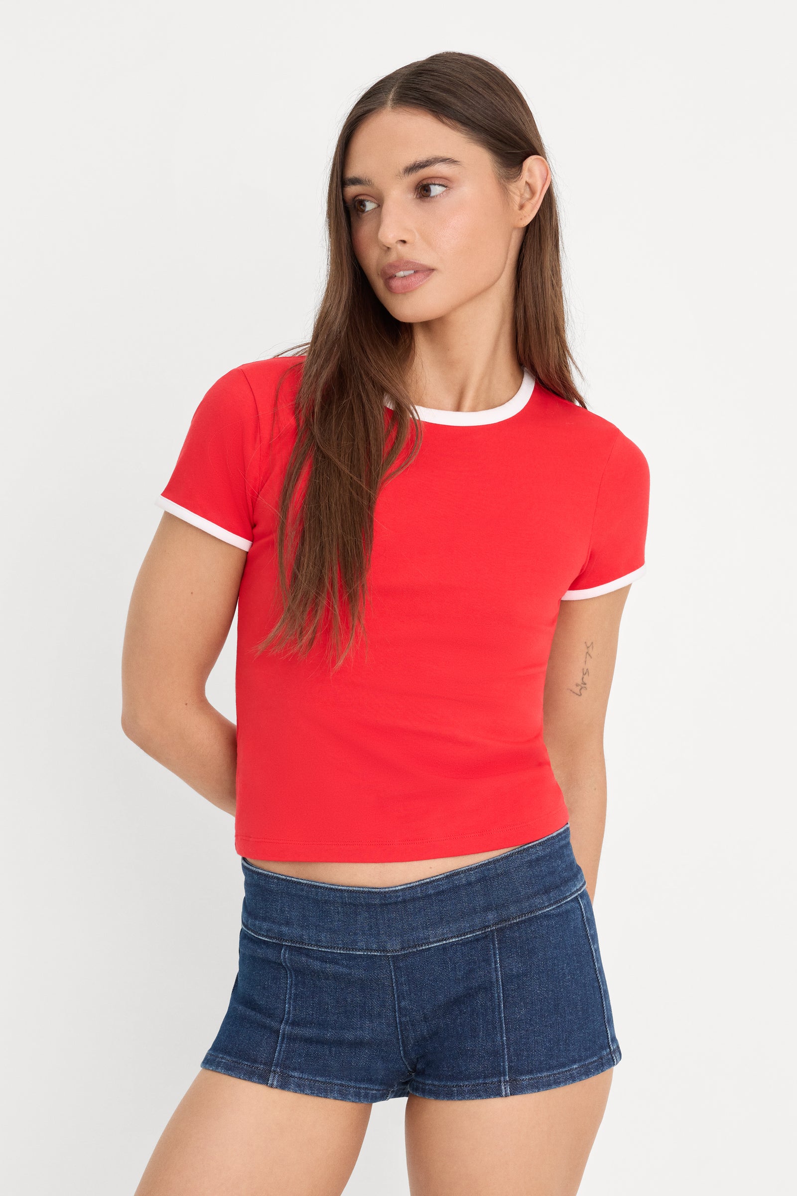 SUPER STRETCH BABY RINGER TEE | FLAMING HOT
