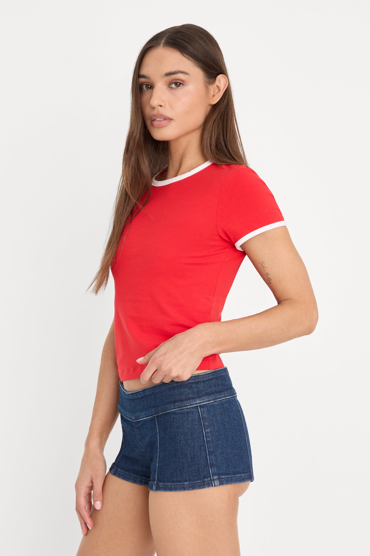 SUPER STRETCH BABY RINGER TEE | FLAMING HOT