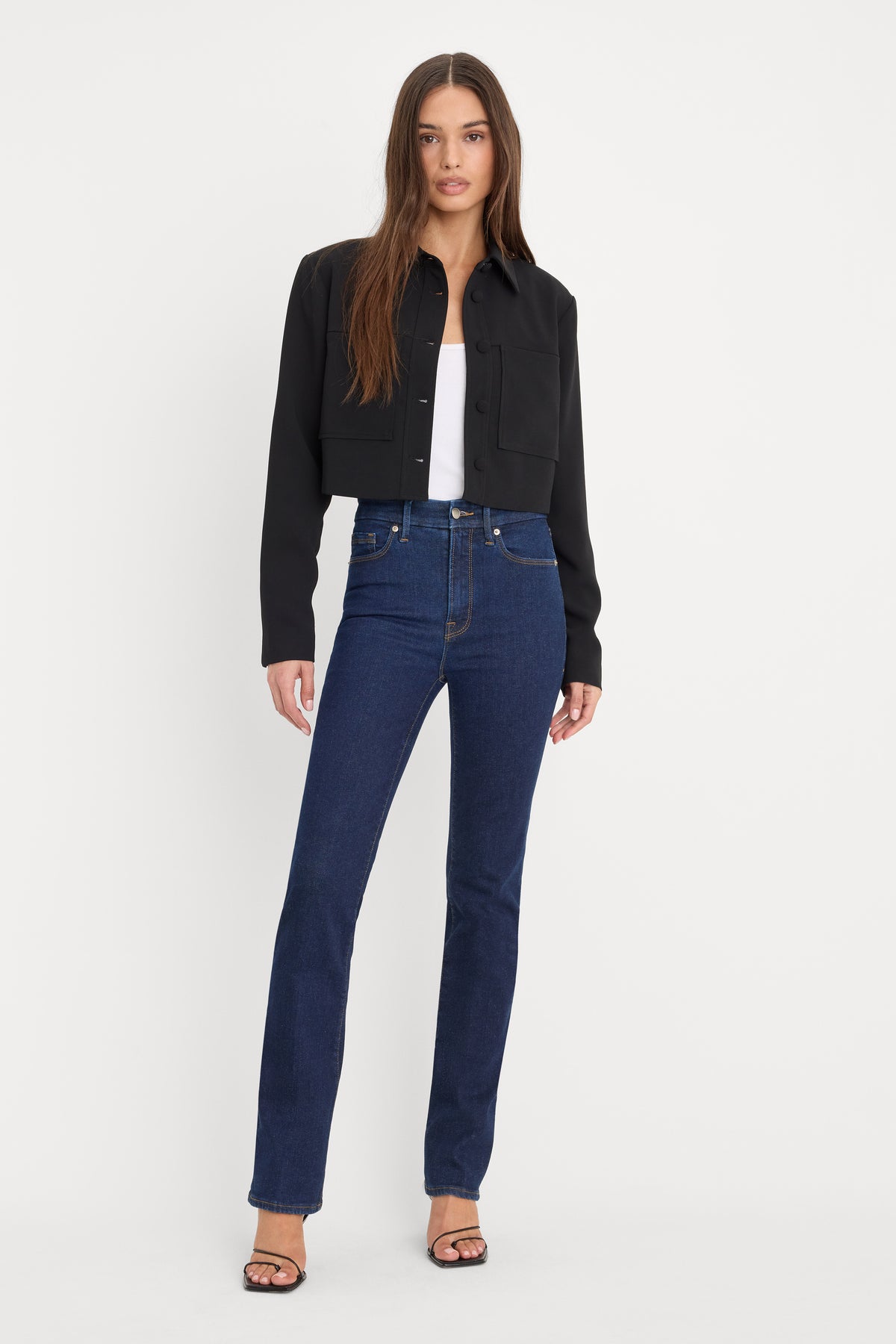 GOOD LEGS STRAIGHT JEANS LONG | DEEPBLUE04-1 | GOOD AMERICAN | MODEL_A