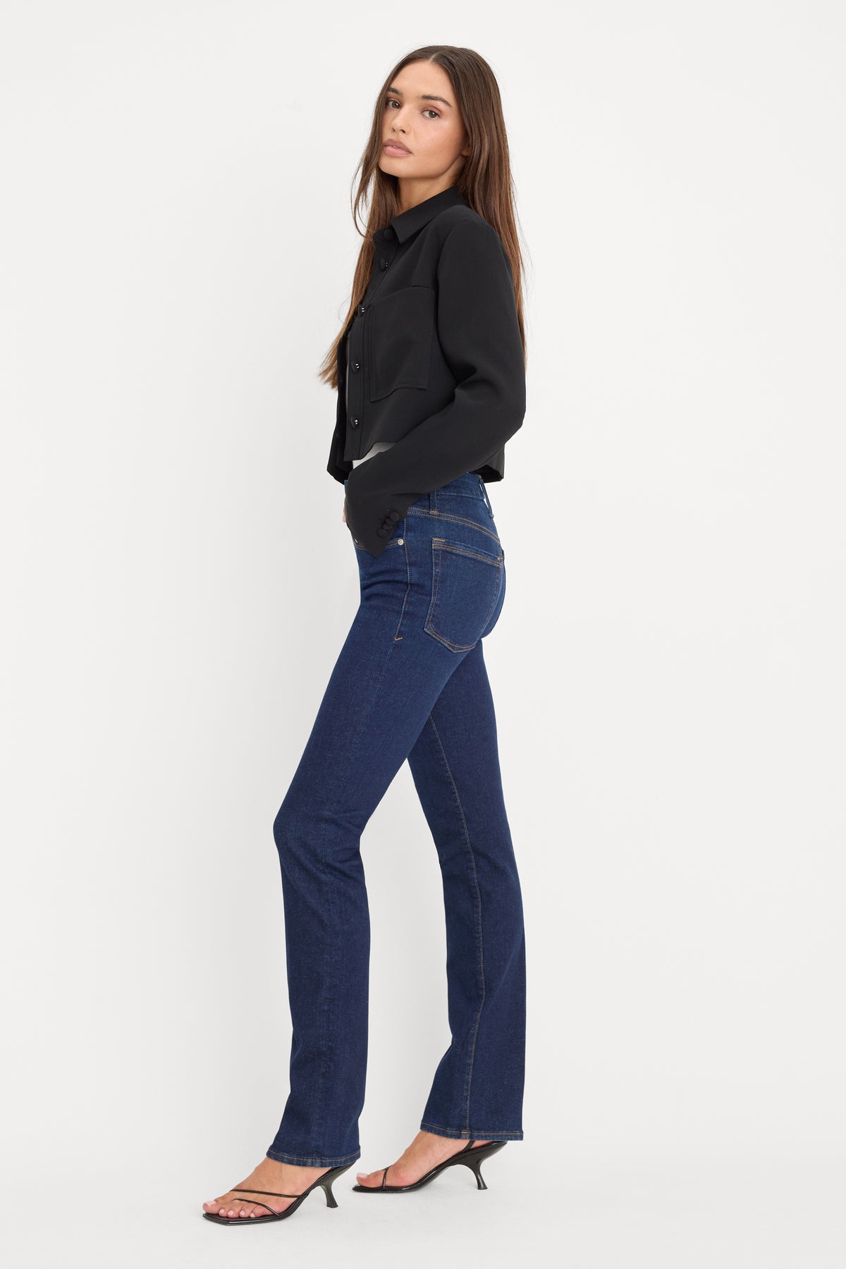 GOOD LEGS STRAIGHT JEANS LONG | DEEPBLUE04-3 | GOOD AMERICAN | MODEL_A