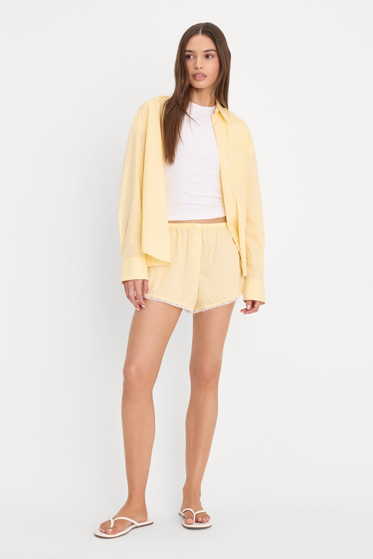 POPLIN PULL ON BOXER SHORTS | BUTTERBEAM STRIPE-1 | GOOD AMERICAN | MODEL_A