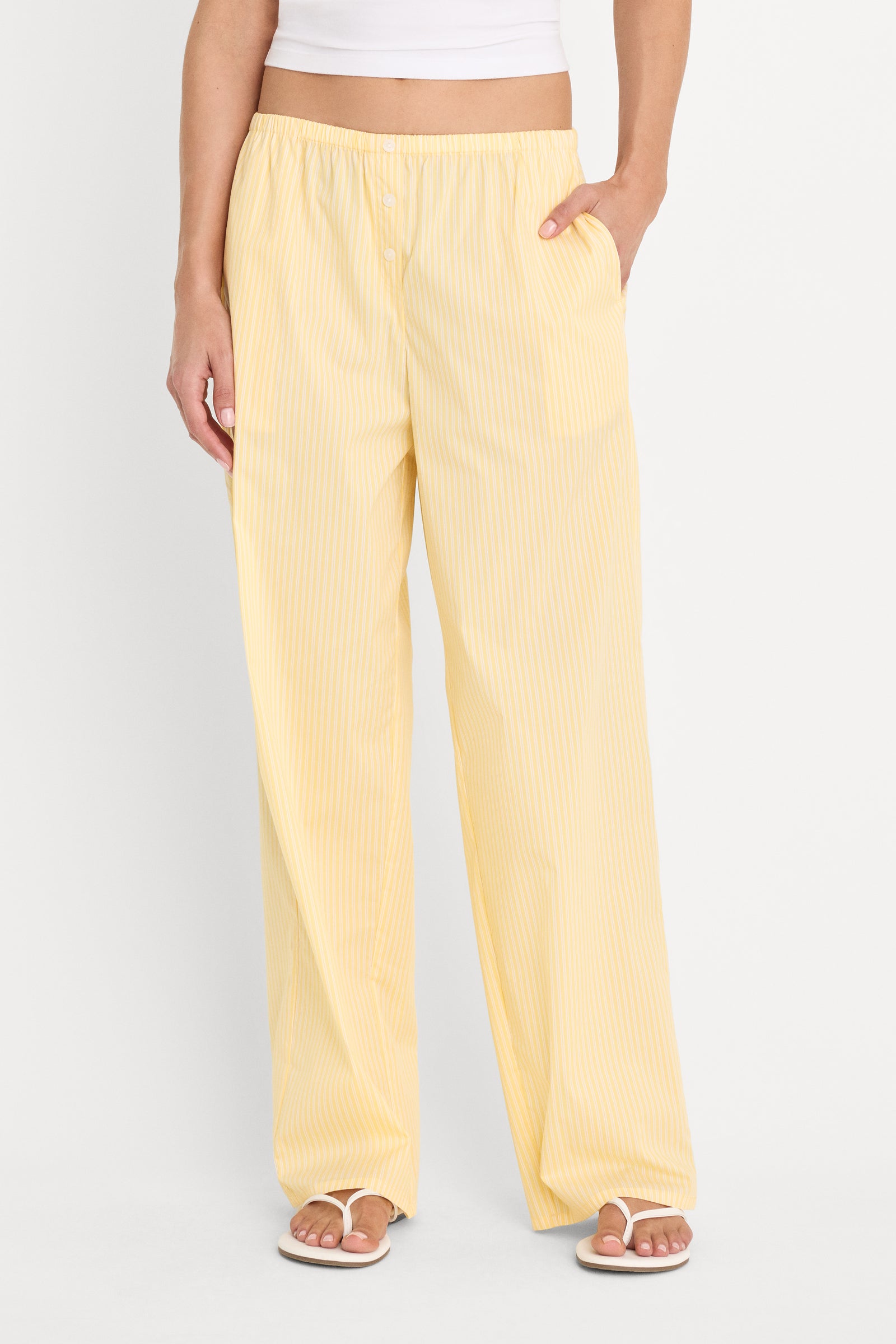 POPLIN PULL ON PANTS | BUTTERBEAM STRIPE