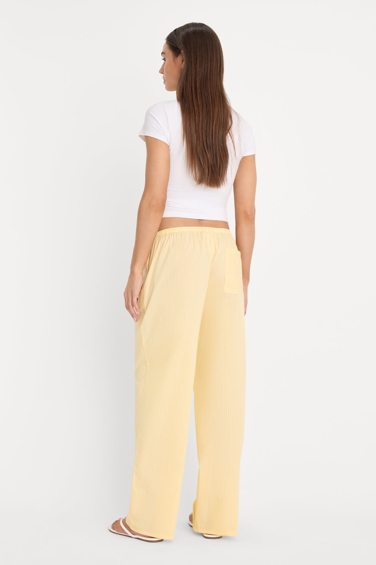POPLIN PULL ON PANTS | BUTTERBEAM STRIPE-7 | GOOD AMERICAN | MODEL_A